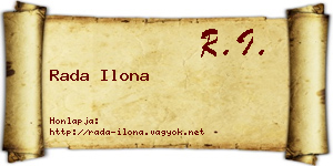 Rada Ilona névjegykártya